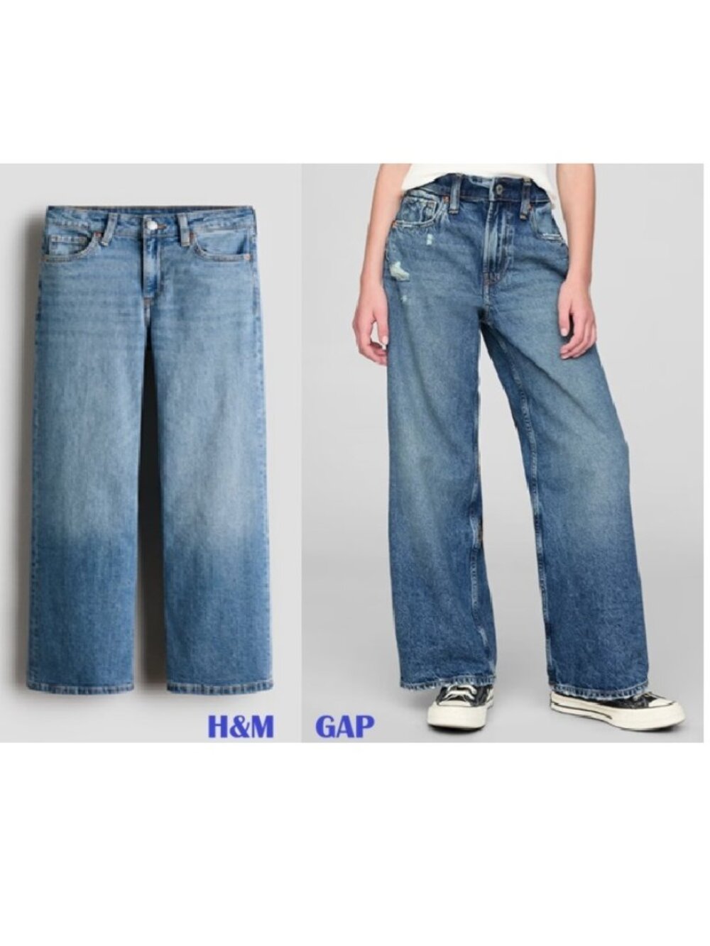 Wide-Leg Girls Jeans Bundle👖GAP + H&M💙Girls Size 10🖤